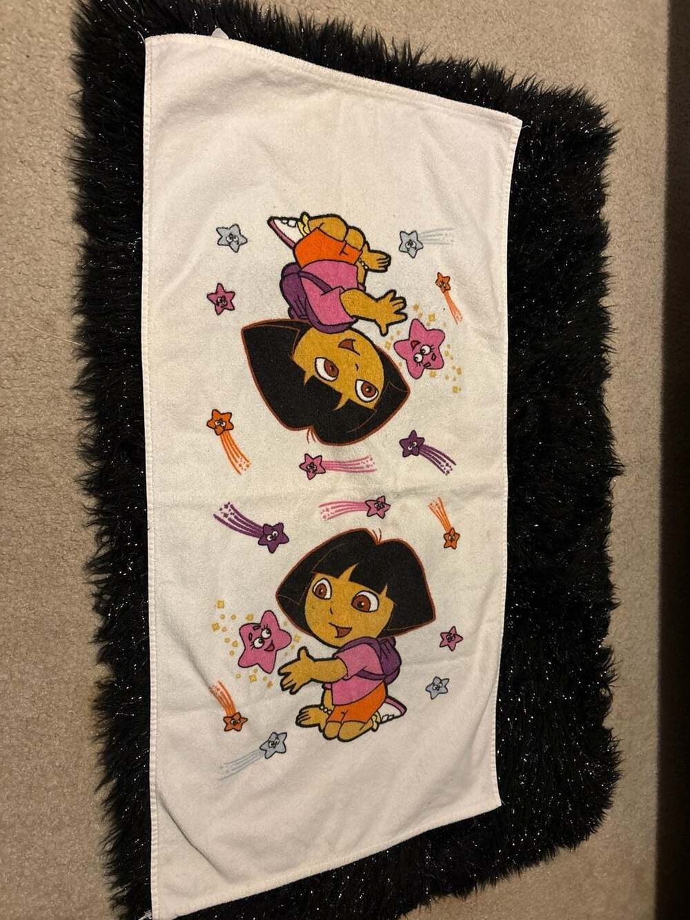 Vintage 2003 Dora the Explorer Hand Towel Viacom Franco Manufacturing